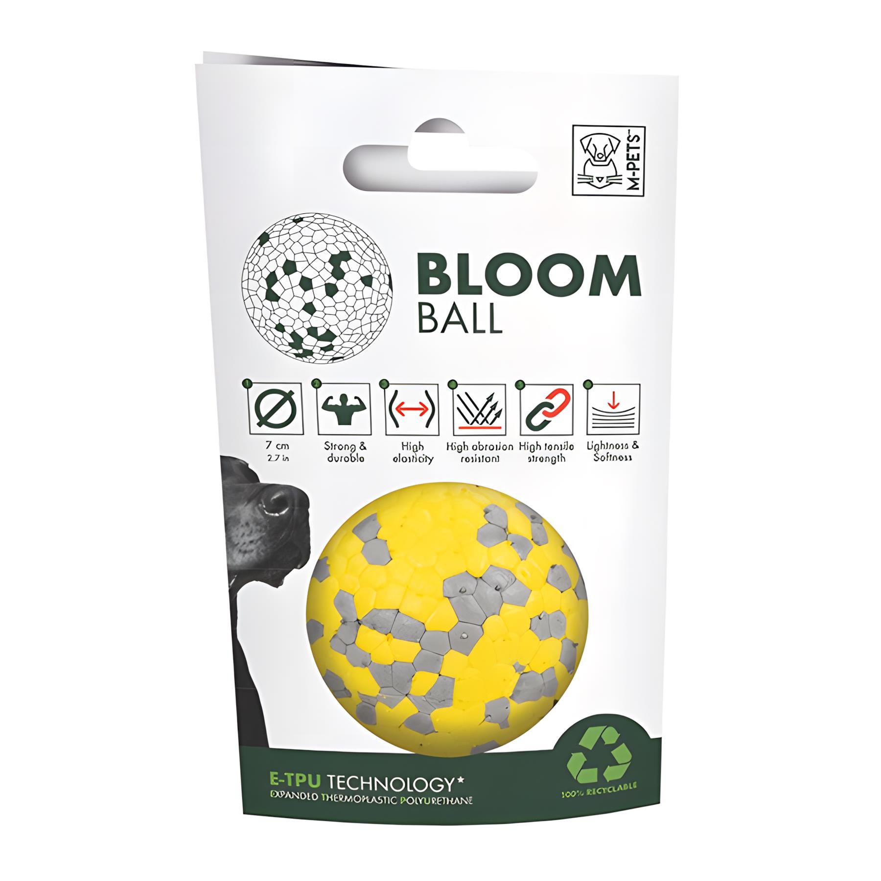 M-Pets Bloom Ball Oyun Topu Parçalanmaz Sarı Gri