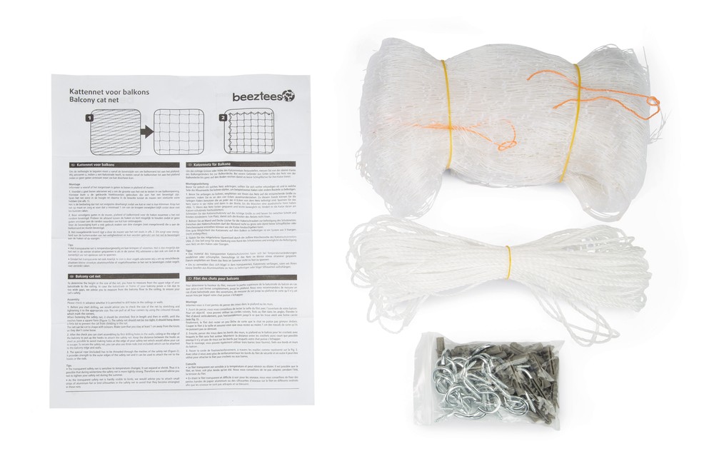 Beeztees Kedi Pencere veya Balkon Koruma Filesi, Şeffaf, 8x3m