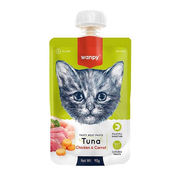 Wanpy Taze Ton Balıklı Havuçlu Kedi Et Ezmesi 90gr