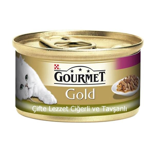 Purina Gourmet Gold Çifte Lezzet Ciğer ve Tavşan Kedi Konservesi 85gr