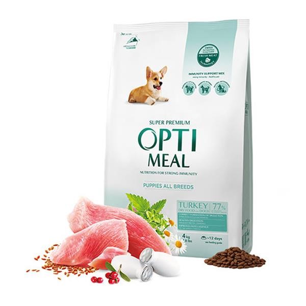 Optimeal Hindili ve Pirinçli Yavru Köpek Maması 4Kg