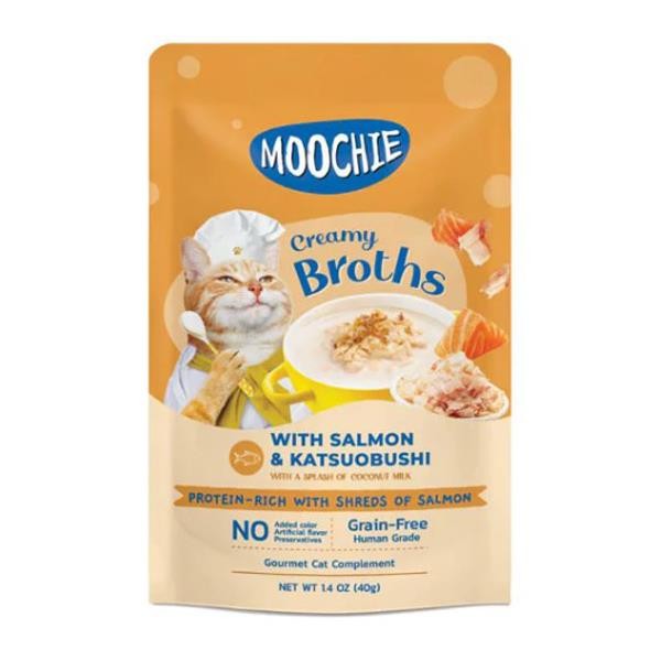 Moochie Somonlu Katsuobushili Tahılsız Kedi Çorbası 40gr