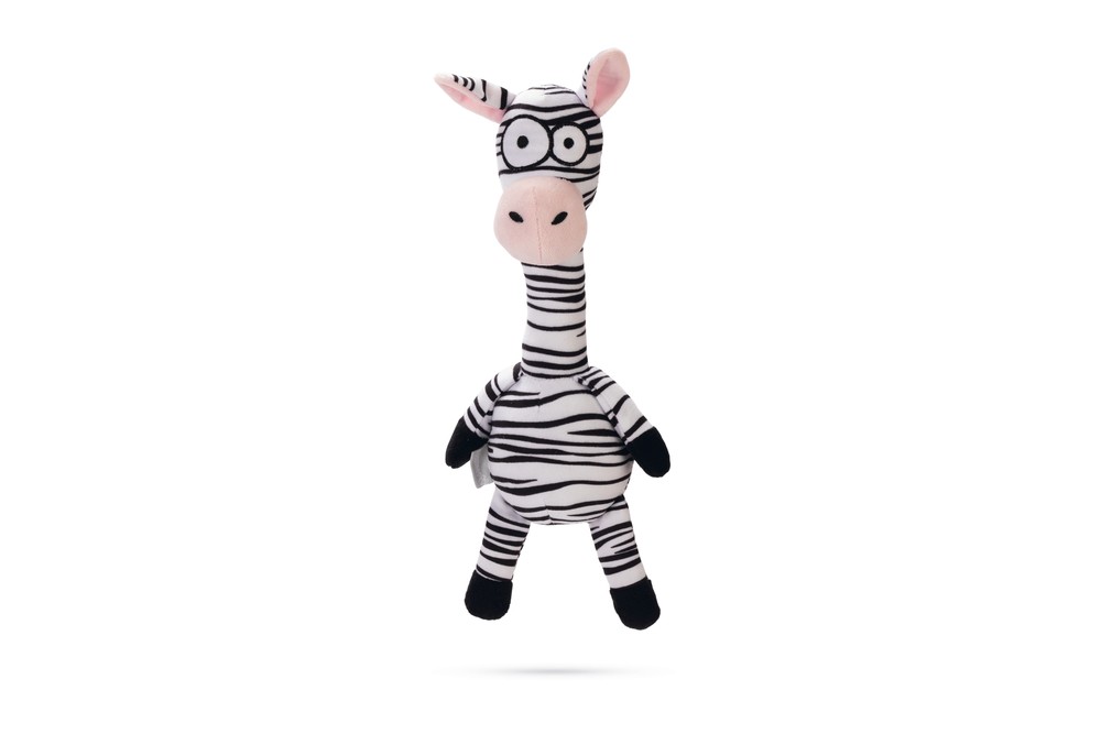 Beeztees Köpek Oyuncağı, Sesli, Zebra, Peluş, Siyah/Beyaz, 33x10x9cm