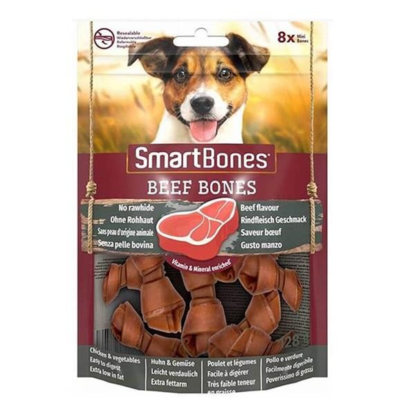 SmartBones Beef Bones Sığır Etli Mini Kemik Köpek Ödülü 8li Paket 128Gr