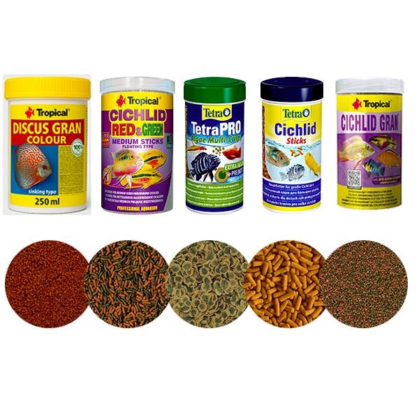 Cichlid Balık Yemi Paketi 100gr 5 Çeşit