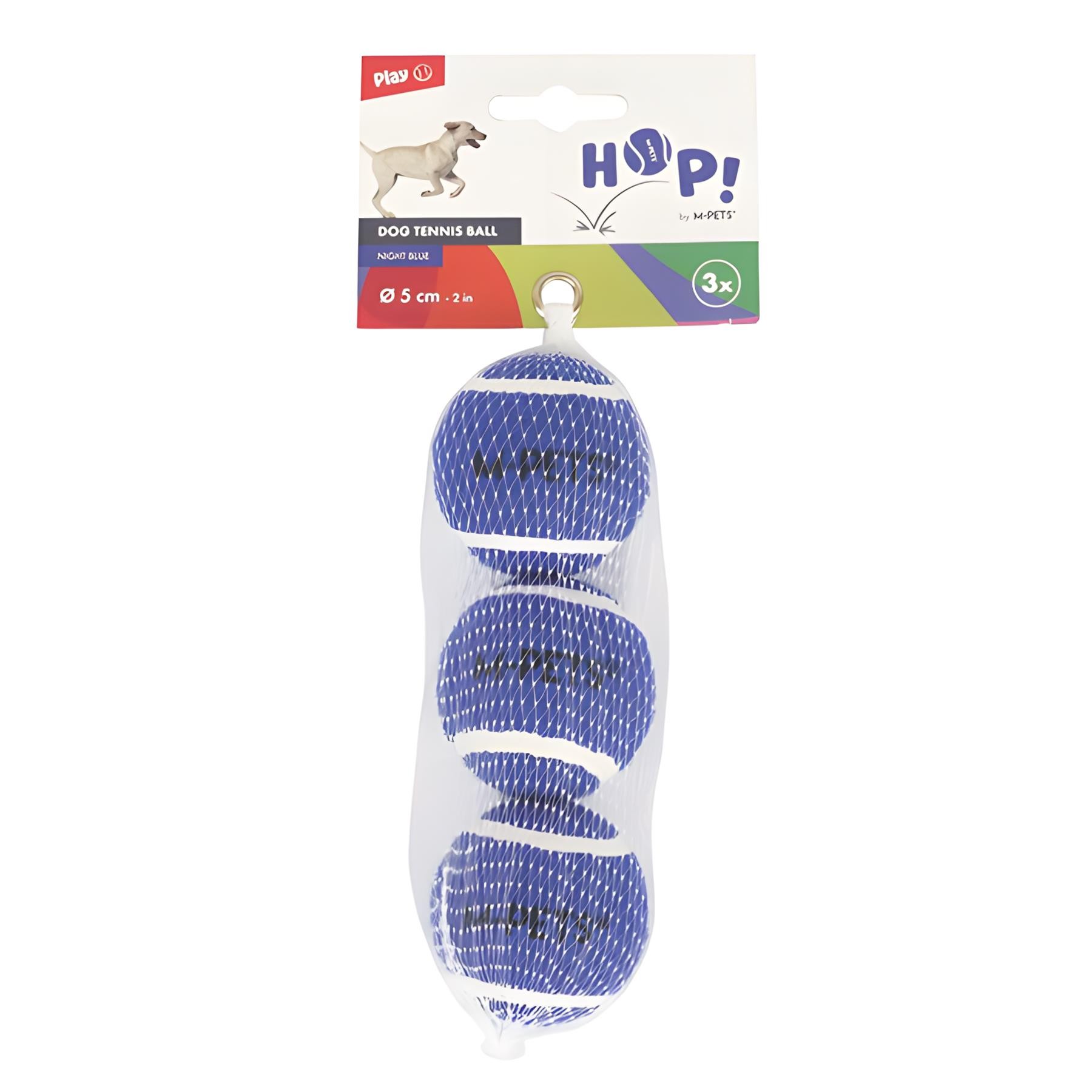 M-Pets Hop Tennis Topu Mavi 5cm 3lü Set