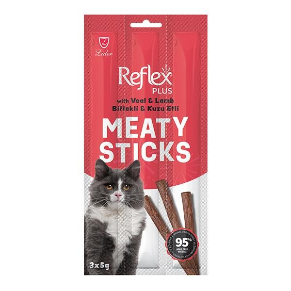 Reflex Plus Biftekli ve Kuzulu Tahılsız Kedi Ödülü Çubuğu 15gr 3lü Paket