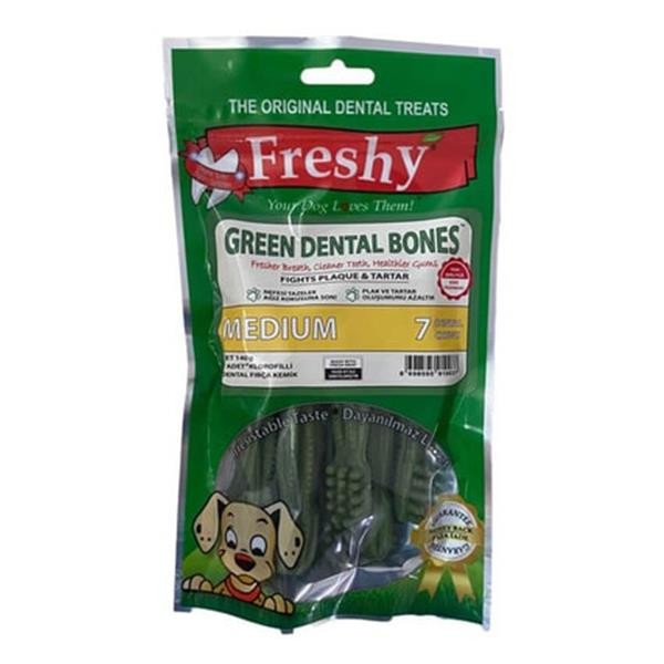 Freshy Green Dental Bones Medium Köpek Ödül Kemiği 180gr 6lı