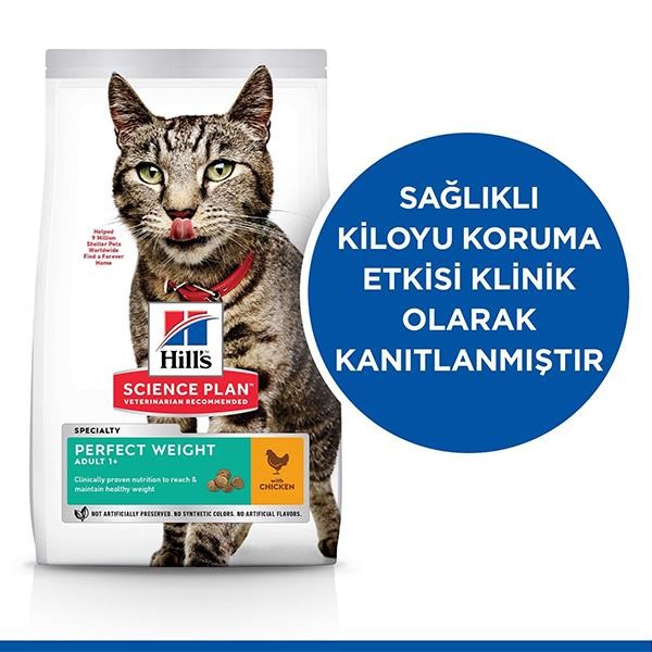 Hills Perfect Weight Kilo Kontrollü Tavuklu Yetişkin Kedi Maması 2,5Kg