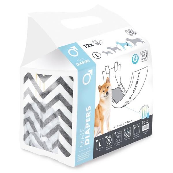 M-Pets Diapers Erkek Köpekler İçin L 12li Külot