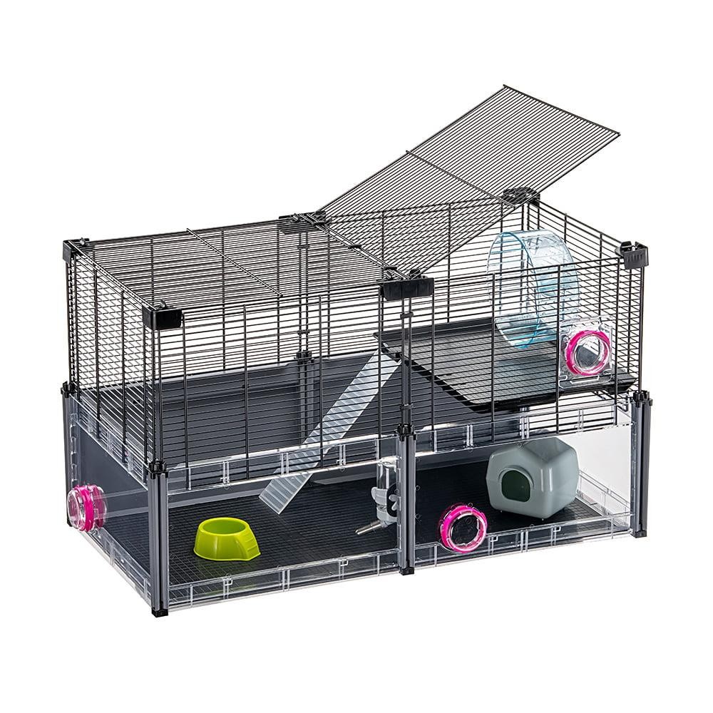 Ferplast Multipla Katlı Hamster Kafesi Siyah 72x37x42cm