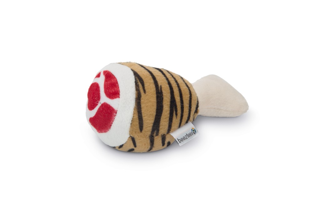 Beeztees Köpek Oyuncağı, But, Peluş, Siyha/Kahverengi, 12,5x7,5x6cm