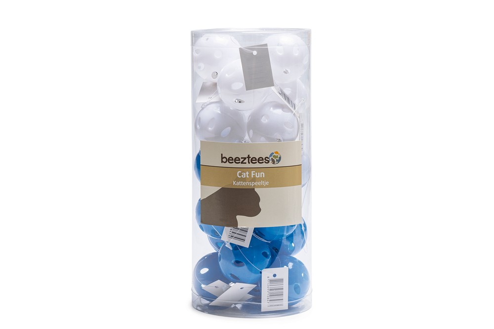 Beeztees Kedi Oyuncağı, Delikli ve Zilli Top, Çeşitli Renklerde, 4cm