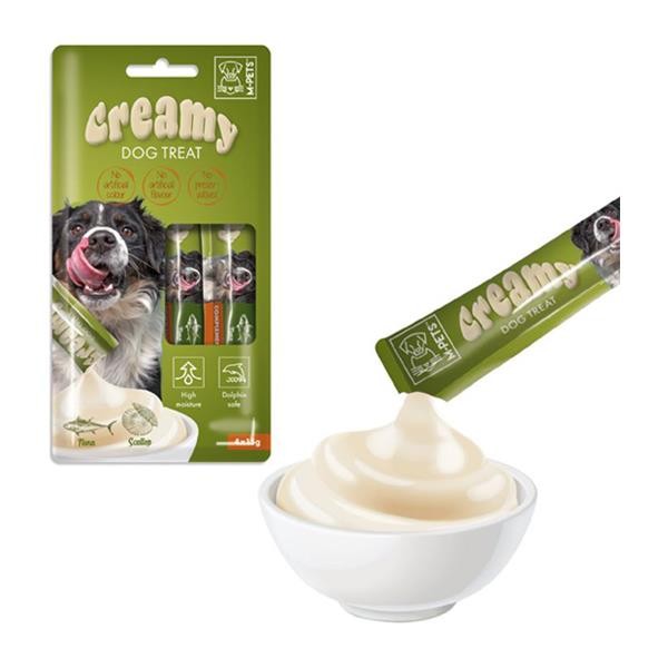 M-Pets Creamy Ton Balıklı ve Deniz Taraklı Köpek Ödülü 4x15gr