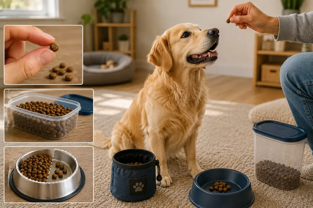 Eğer gün içinde çok fazla ödül maması kullanıyorsanız, köpeğinizin akşam veya sabah öğününün miktarını aynı oranda azaltın.