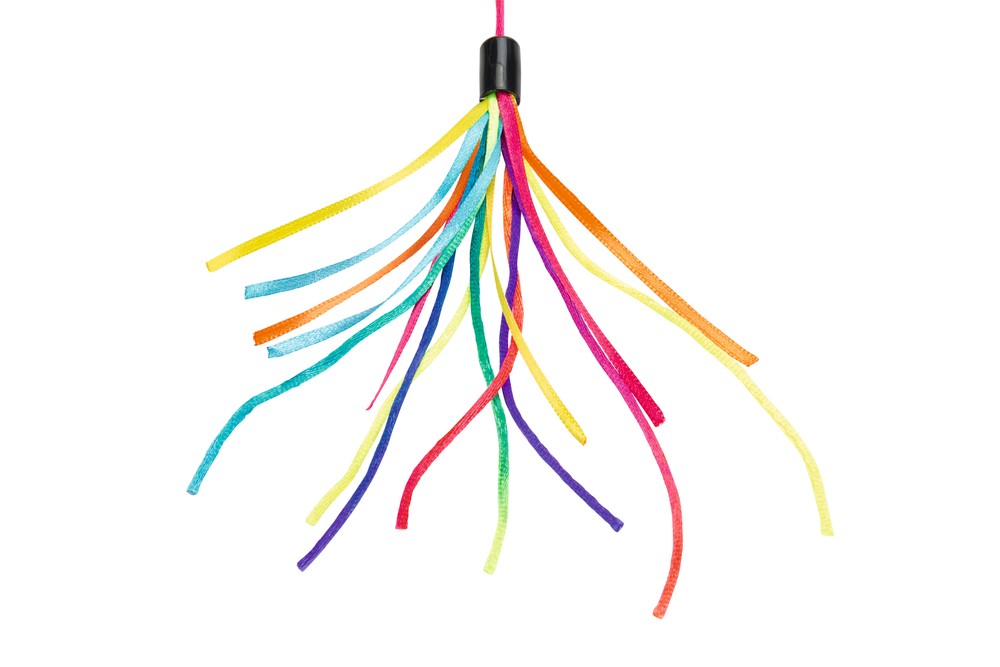 Beeztees Kedi Oltası, Zilli, Kurdelalar Uc, Uzun Dayanıklı ip-110cm, Çeşitli Renklerde, 50cm