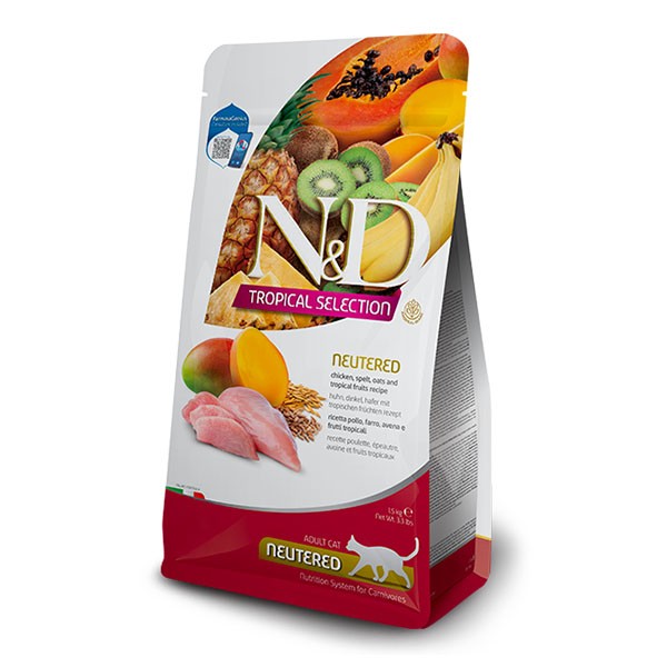 ND Tropical Selection Tavuklu Kısırlaştırılmış Yetişkin Kedi Maması 4+1 Kg