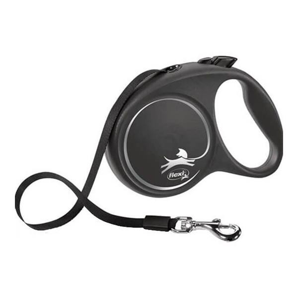 Flexi Black Design Şerit Large Otomatik Gezdirme Tasması Siyah 5m