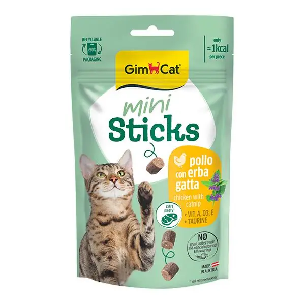 Gimcat Mini Sticks Tavuklu ve Catnipli Kedi Ödül Maması 50gr