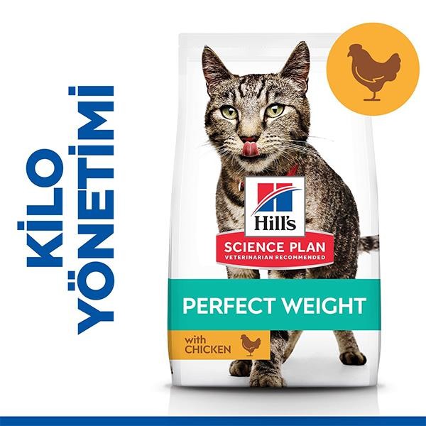 Hills Perfect Weight Kilo Kontrollü Tavuklu Yetişkin Kedi Maması 2,5Kg