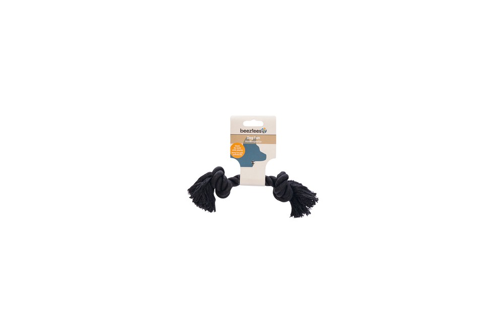 Beeztees Köpek Oyuncağı, Çift Düğümlü Diş İpi, Pamuk İplerden, Siyah, 20x6x4,5cm, 71gr