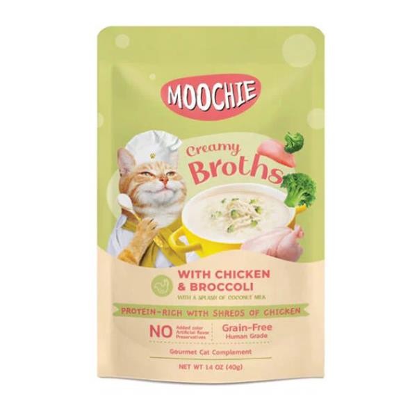 Moochie Tavuklu Brokolili Tahılsız Kedi Çorbası 40gr