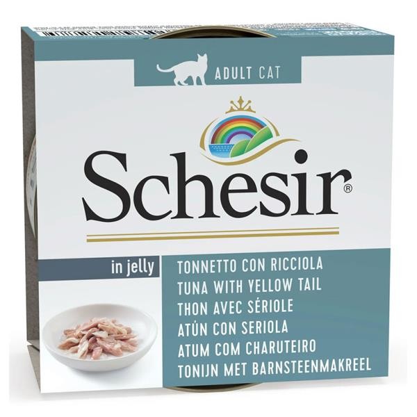 Schesir Jelly Ton Balıklı ve Sarı Kuyruk Balıklı Konserve Kedi Maması 85gr