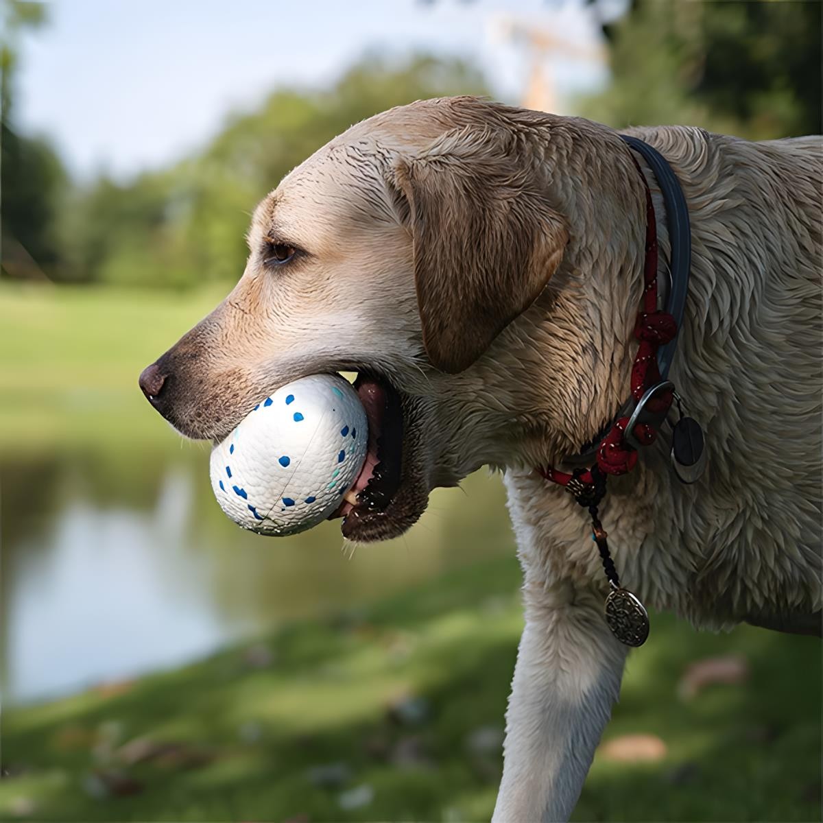 M-Pets Bloom Rugby Oyun Topu Parçalanmaz Beyaz Mavi