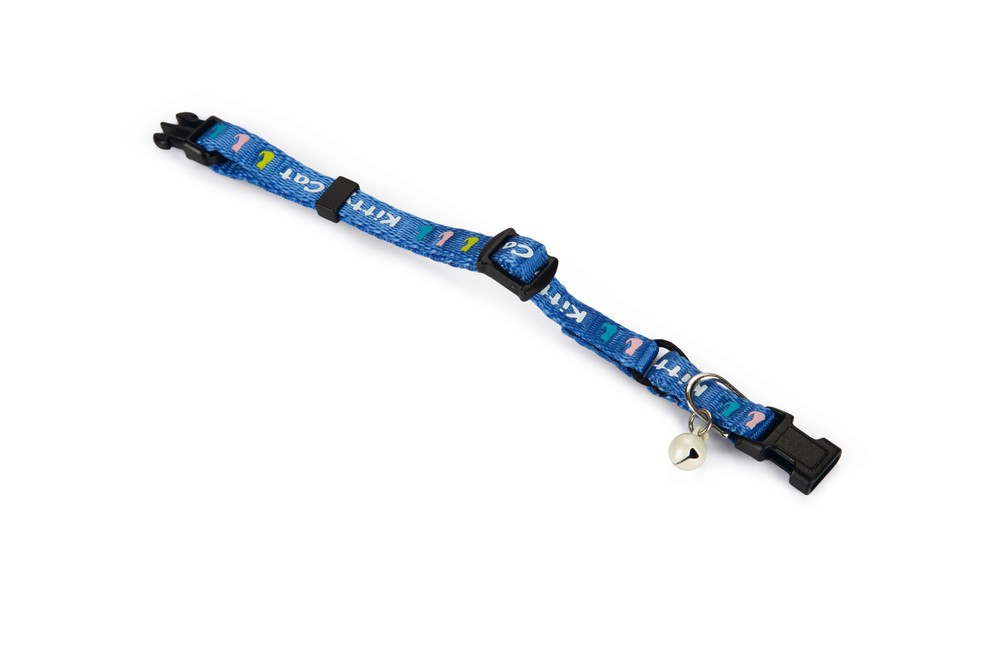 Beeztees Yavru Kedi Boyun Tasması, Zilli, Mavi, 17,5-23cm
