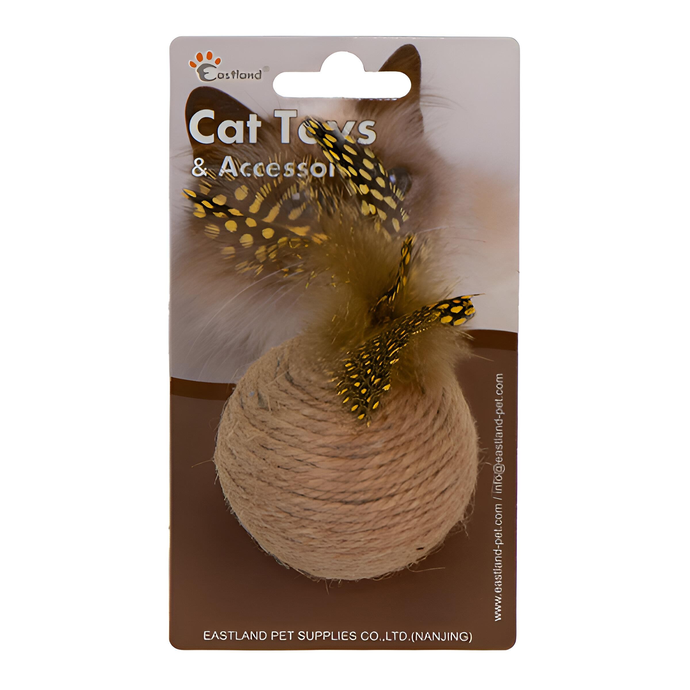 Eastland Hasır Tüylü Çıngıraklı Top Kedi Oyuncağı 6cm