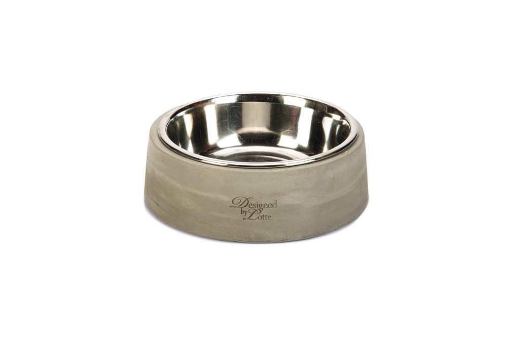Beeztees DBL Köpek Mama Su Kabı, Dışı Beton, Paslanmaz Çelik, 16cm, 350ml