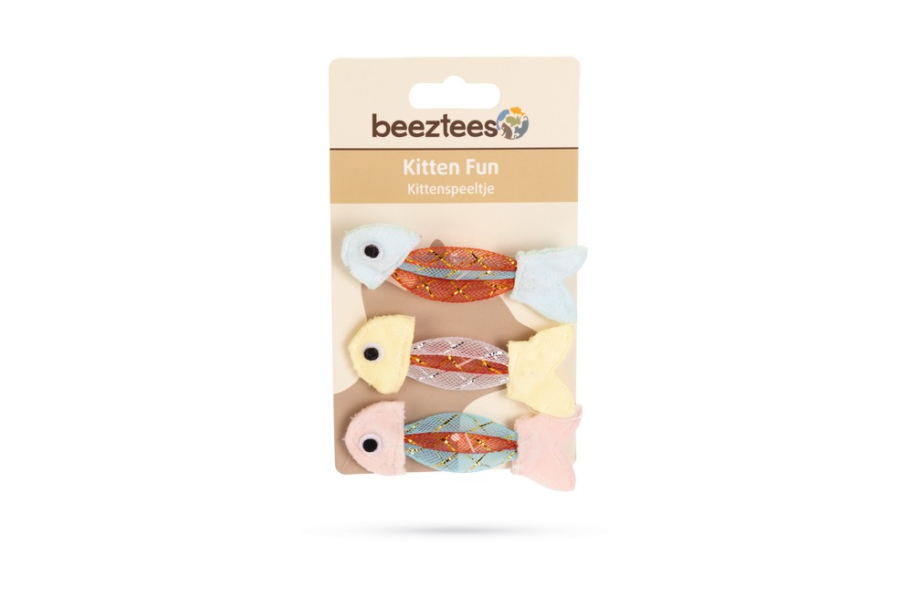 Beeztees Yavru Kedi Oyuncağı, Esnek Balık, 3 Adet, 3,5x8,5cm