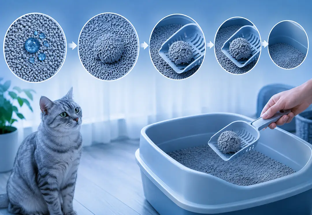 Topaklanan kedi kumu, sıvıyla temas ettiğinde sert ve dayanıklı topaklar oluşturarak kirli bölgenin temiz kumdan kolayca ayrılmasını sağlar. Bu sayede kum kabını tamamen boşaltmadan yalnızca oluşan topaklar alınarak günlük temizlik hızlı, hijyenik ve ekonomik bir şekilde yapılabilir.