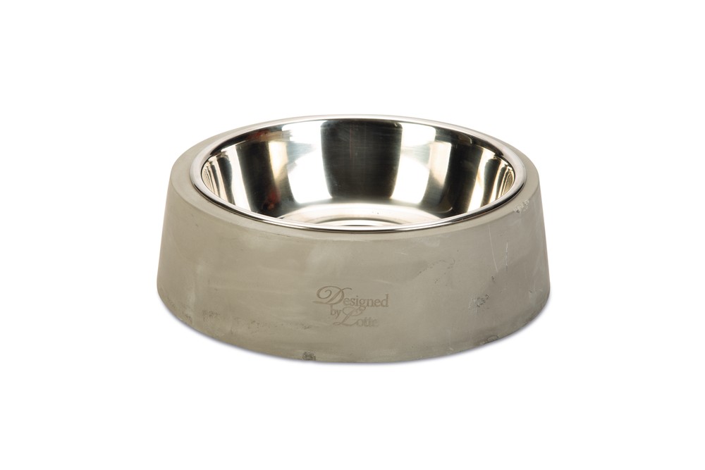 Beeztees DBL Köpek Mama Su Kabı, Dışı Beton, Paslanmaz Çelik, 20cm, 700ml