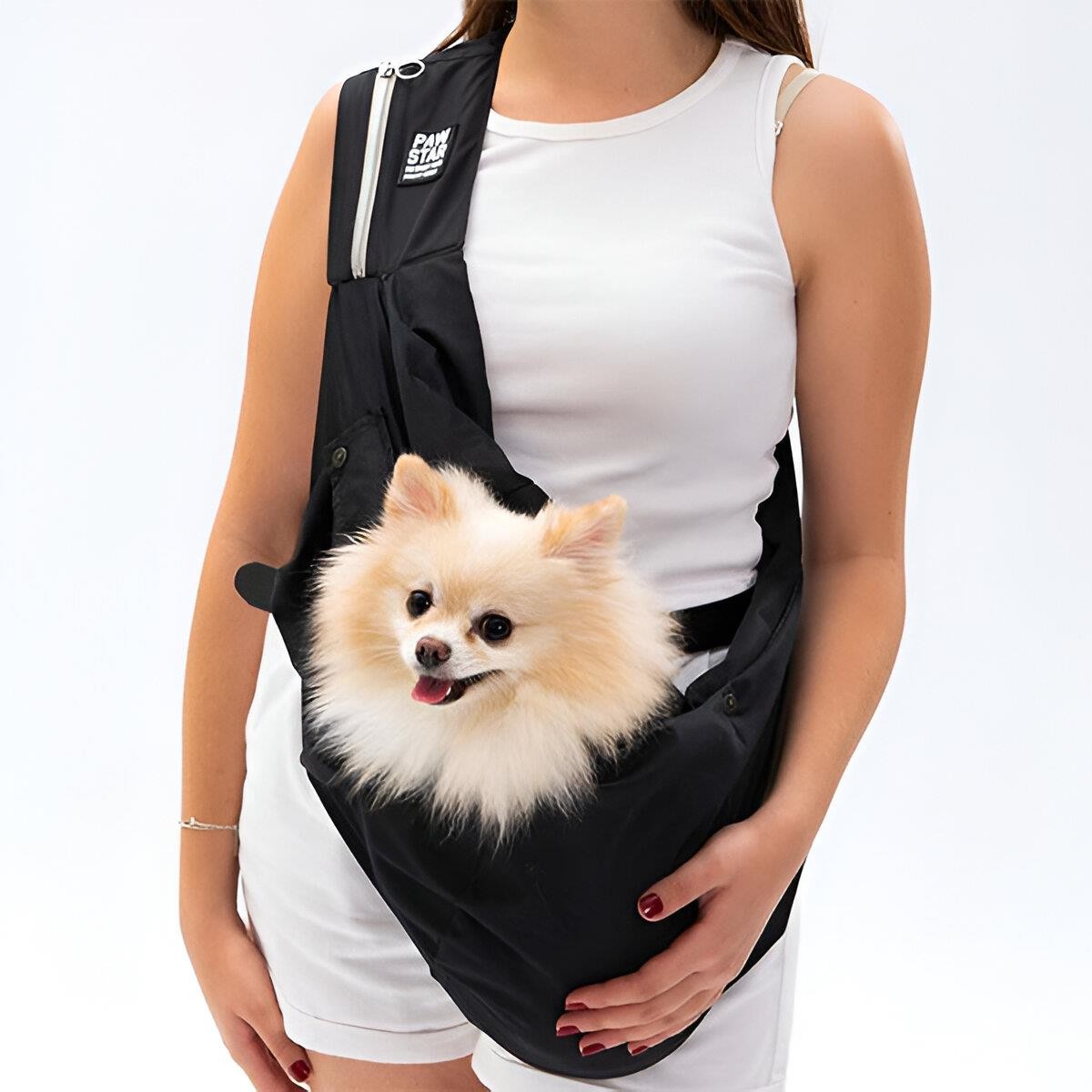 Pawstar Crossbody Kedi Köpek Taşıma Çantası Siyah