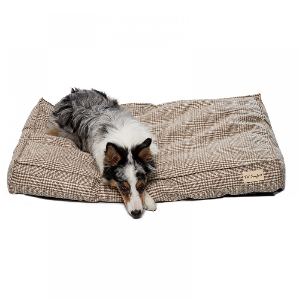 Pet Comfort Lima  Bej Kareli Köpek Yatağı M 90x60cm