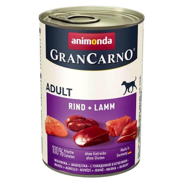 Animonda Gran Carno Adult Kuzu ve Sığır Etli Yetişkin Köpek Konservesi 400gr