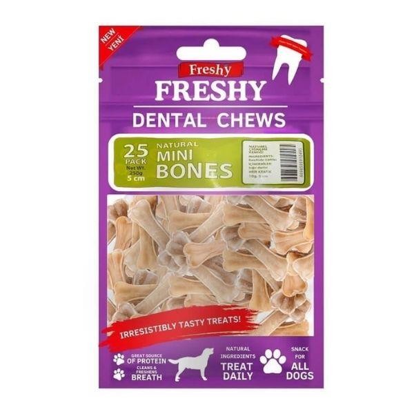 Freshy Dental Chews Natural Mini Doğal Köpek Ödül Kemiği 250gr 25li