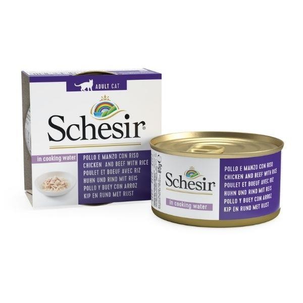 Schesir Naturel Tavuklu ve Sığır Etli Kedi Konservesi 85gr