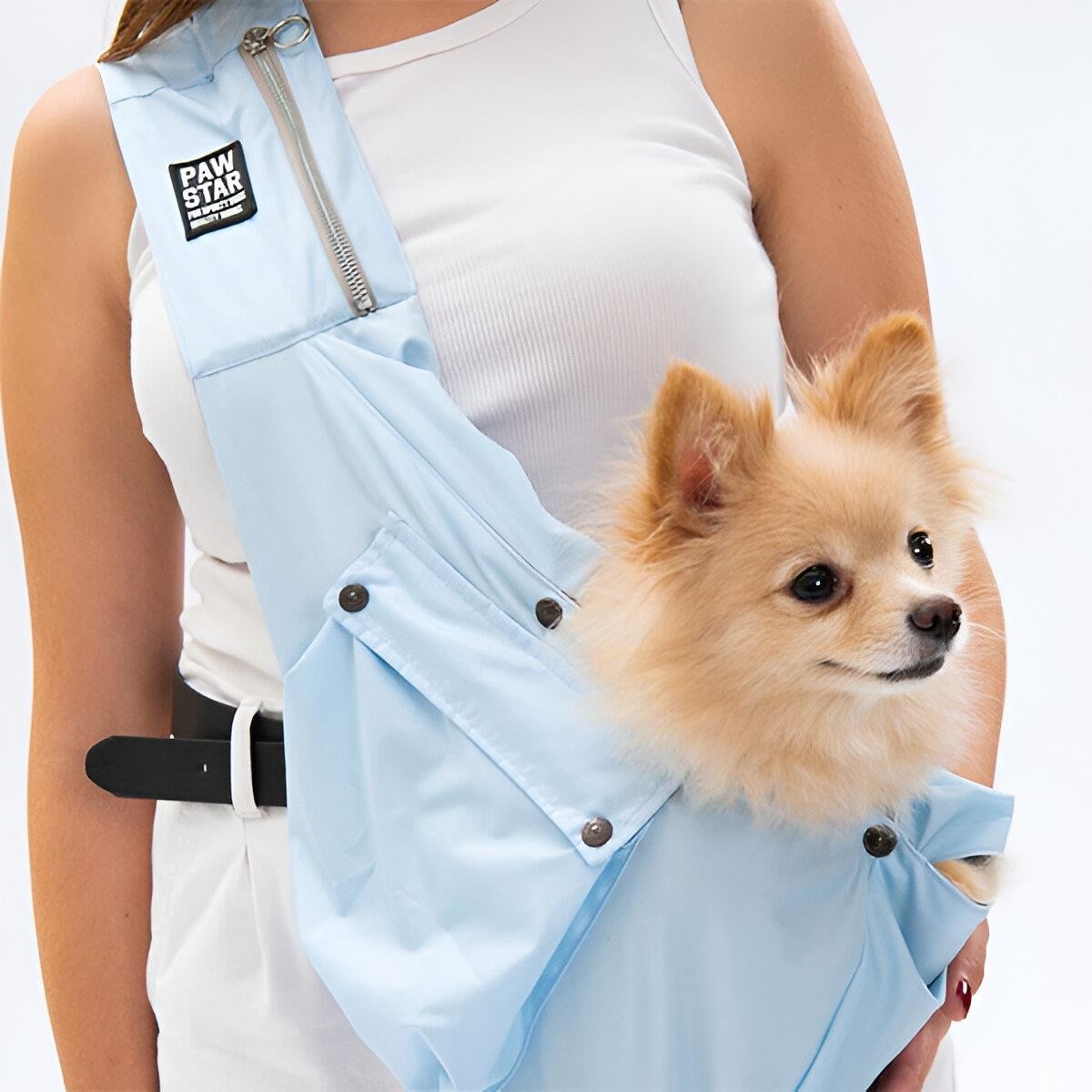 Pawstar Crossbody Kedi Köpek Taşıma Çantası Bebe Mavi