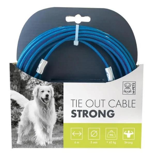 M-Pets Strong Bahçe Bağlama Köpek Halatı Mavi 6m