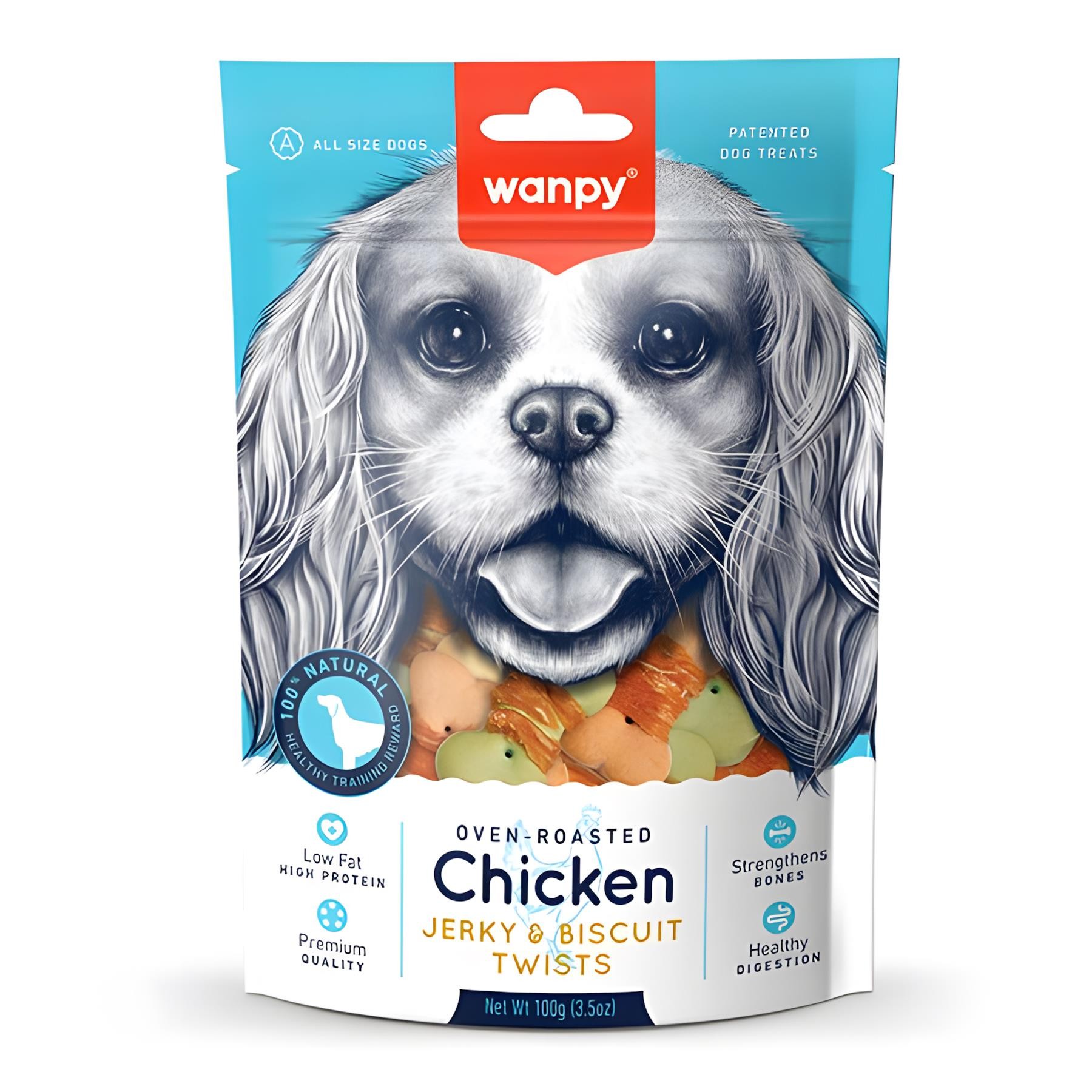 Wanpy Bisküvi Üzerine Tavuk Sargılı Köpek Ödül Maması 100gr