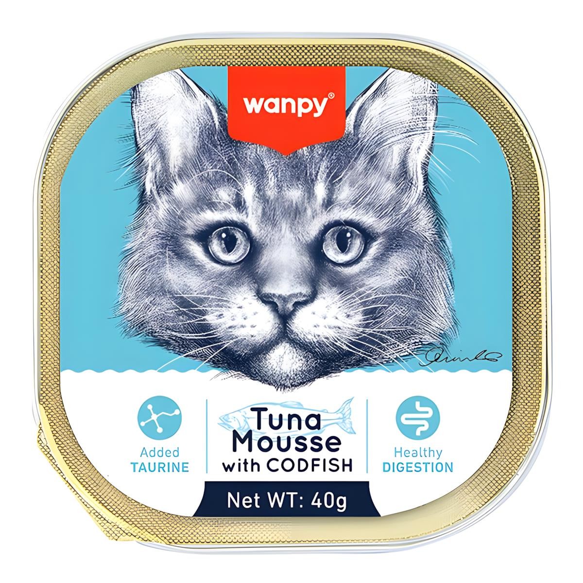 Wanpy Ton ve Morina Balıklı Alutray Yaş Kedi Maması 40gr