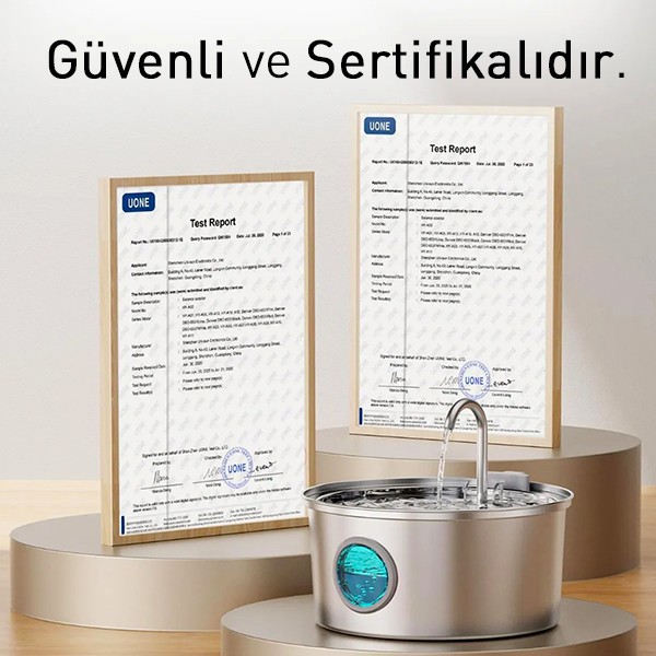 Electron Çelik Kedi Köpek Otomatik Tekli Su Pınarı 3,2Lt