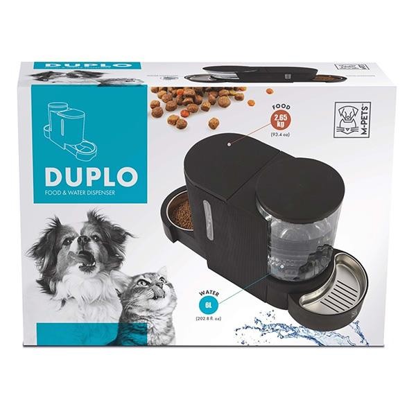 M-Pets Duplo Hazneli Kedi Köpek Mama ve Su Kabı Siyah 6Lt 2,65Kg