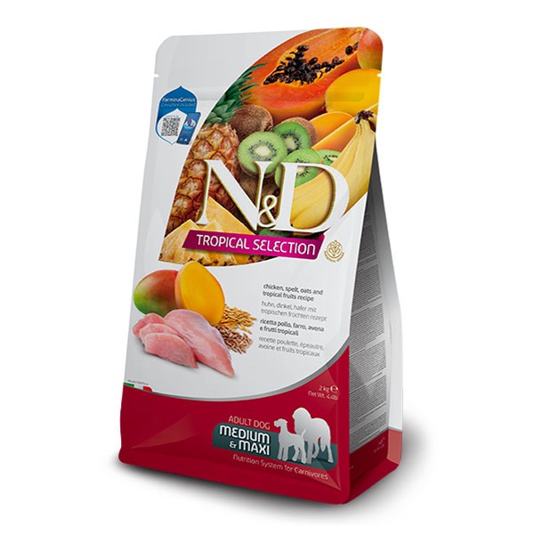 ND Tropical Selection Tavuklu Orta ve Büyük Irk Yetişkin Köpek Maması 2Kg