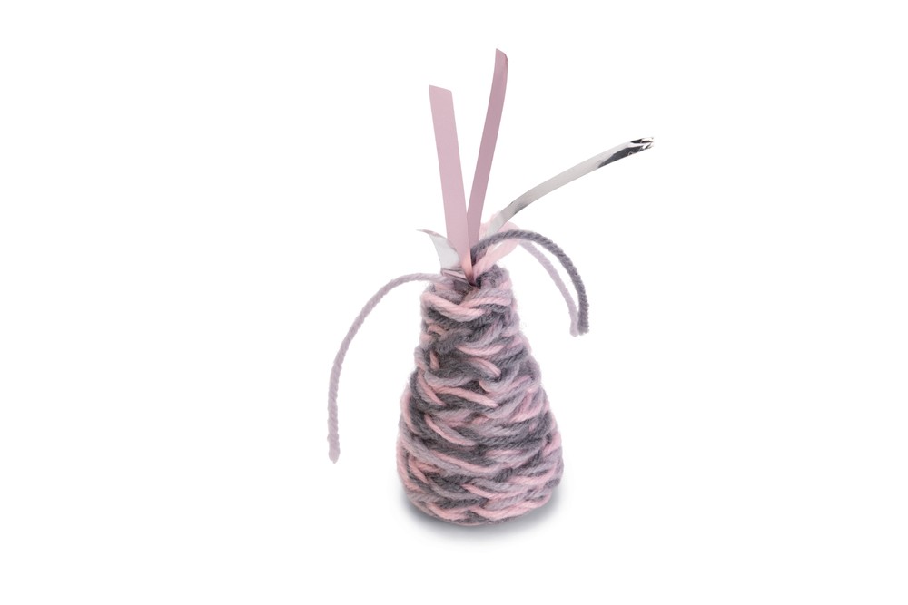 Beeztees Kedi Oyuncağı, Koni, Yün ve Kurdela, Pembe ve Gri, 7x4x3cm