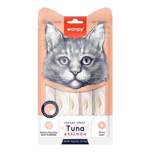 Wanpy Ton Balıklı ve Somonlu Krema Kedi Ödülü 5x14gr