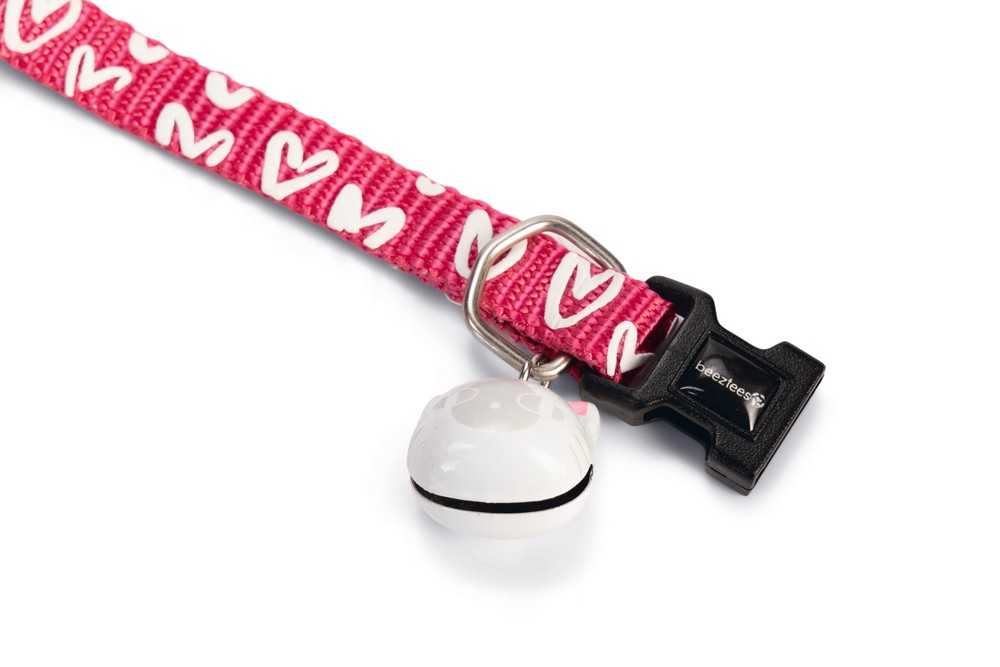 Beeztees Kedi Boyun Tasması, Zilli, Pembe, 20-30cm