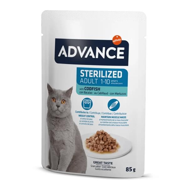 Advance Pouch Morina Balıklı Kısırlaştırılmış Yaş Kedi Maması 85gr